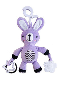 Zajíček chrastítko plyš - závěs na postýlku/kočárek