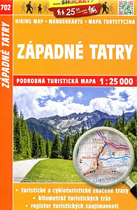 Západné Tatry 1:25T/702 Turistická mapa SHOCart