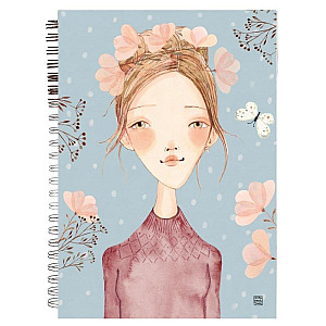 Zápisník s autorskou ilustrací Ivony Knechtlové – Slečna s věnečkem