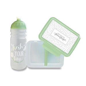 Zdravá lahev a Zdravá sváča set - Fresh olivová