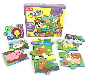 Zvukové puzzle Farma - 9 dílků / 9 dielikov