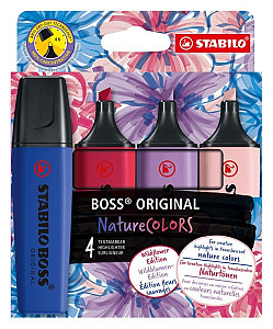 Zvýrazňovač STABILO BOSS ORIGINAL NatureCOLORS Wildflower - sada 4 ks