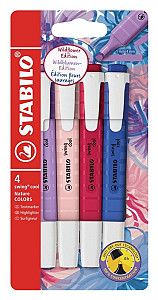 Zvýrazňovač STABILO swing cool NatureCOLORS Wildflower - 4 ks sada - v moderních barvách