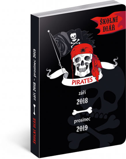 Školní diář Piráti - září 2018 – prosinec 2019, 9,8 x 14,5 cm