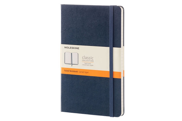 Moleskine Zápisník modrý L, linkovaný, tvrdý