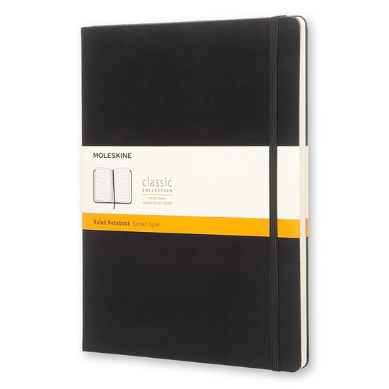 Moleskine Zápisník černý XL, linkovaný, tvrdý