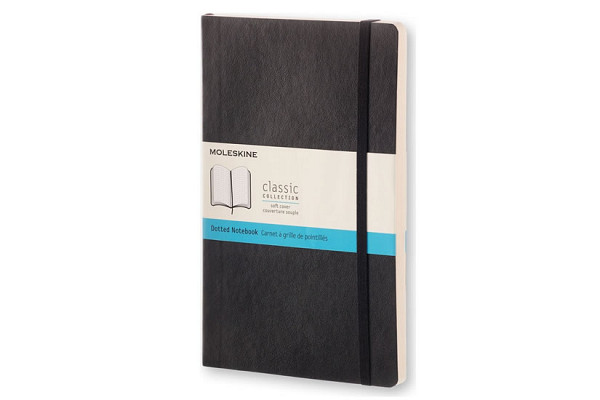 Moleskine Zápisník černý L, tečkovaný, měkký