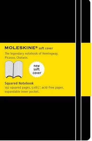 Moleskine Zápisník černý L, čtverečkovaný, měkký