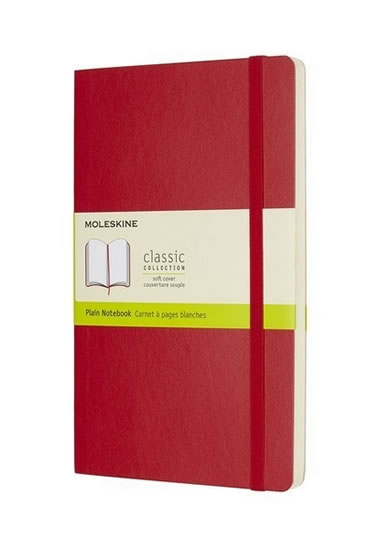 Moleskine Zápisník červený L, čistý, měkký
