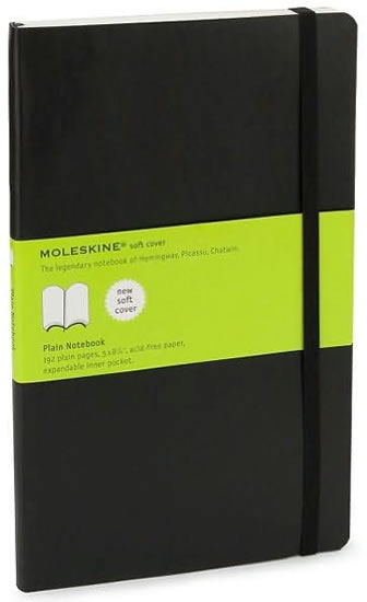 Moleskine Zápisník černý L, čistý, měkký