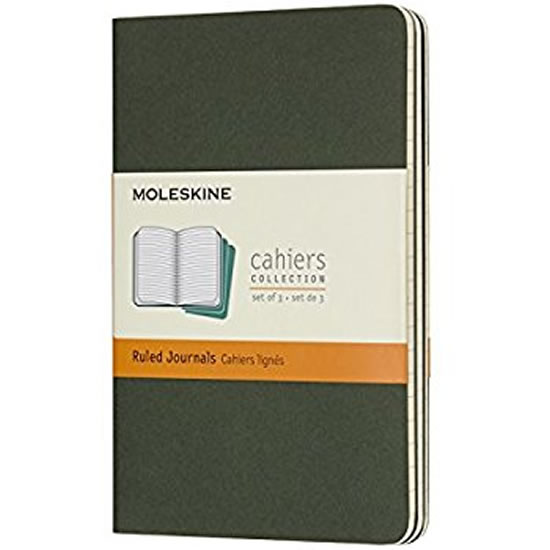 Moleskine Sešity 3 ks zelené L, linkované