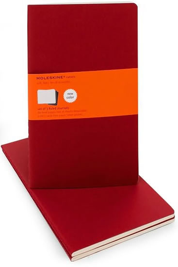 Moleskine Sešity 3 ks červené L, linkované