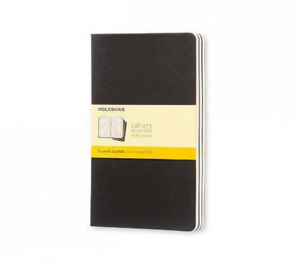 Moleskine Sešity 3 ks černé L, čtverečkované