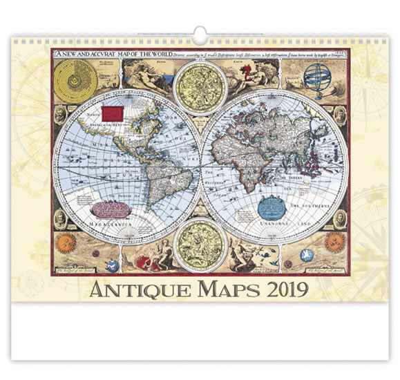 Kalendář nástěnný 2019 - Antique Maps