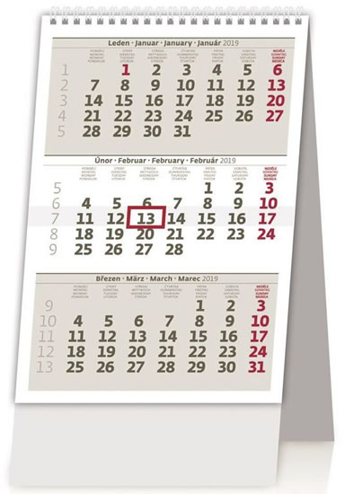 Kalendář stolní 2019 - MINI tříměsíční kalendář/MINI trojmesačný kalendár