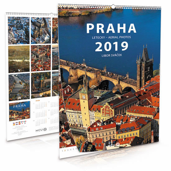 Kalendář 2019 - Praha letecky - nástěnný