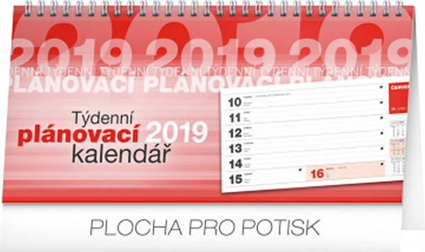 Kalendář stolní 2019  - Plánovací řádkový, 25 x 12,5 cm