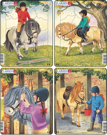Puzzle MINI - Dívka s poníkem/14 dílků (4 druhy)