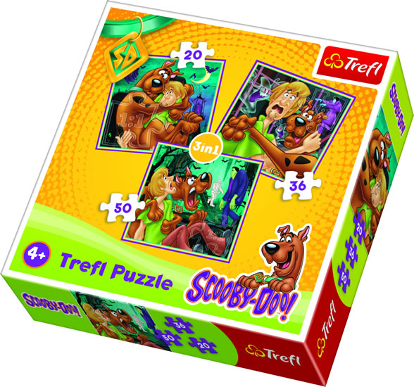 Scooby Doo - Pozor, příšera!: Puzzle 3v1 (20,36,50 dílků)