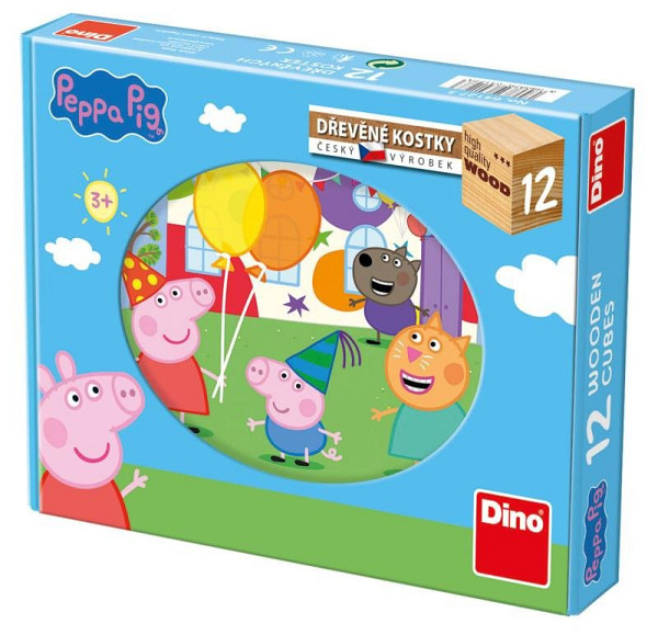 Peppa Pig: dřevěné kostky 12 ks