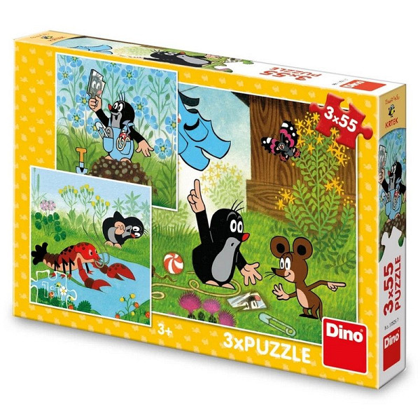 Krtek a kalhotky: puzzle 3x55 dílků