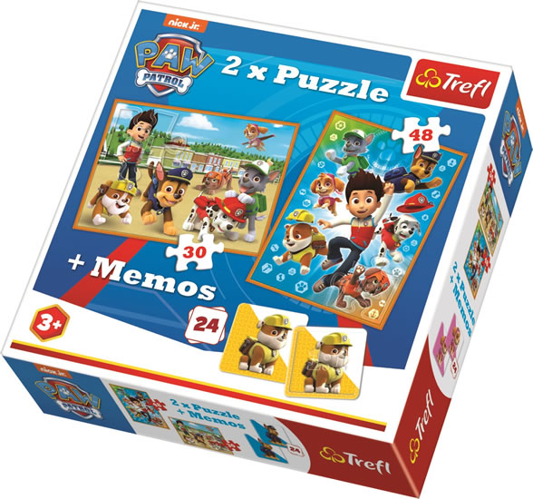 Trefl Puzzle Tlapková patrola / 30+48 dílků + pexeso