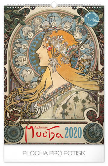 Kalendář nástěnný 2020 - Alfons Mucha, 33 × 46 cm