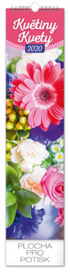 Kalendář nástěnný 2020 - Květiny – Kvety, 12 × 48 cm