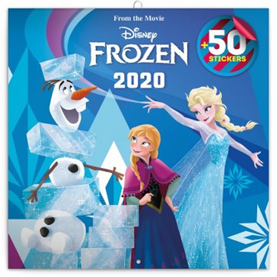 Kalendář poznámkový 2020 - Frozen – Ledové království, s 50 samolepkami, 30 × 30 cm