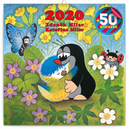 Kalendář poznámkový 2020 - Krteček, s 50 samolepkami, 30 × 30 cm