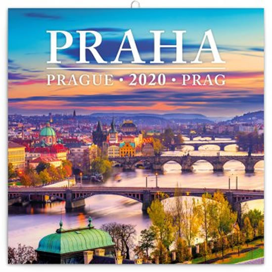 Kalendář poznámkový 2020 - Praha mini, 18 × 18 cm