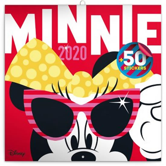 Kalendář poznámkový 2020 - Minnie, s 50 samolepkami, 30 × 30 cm