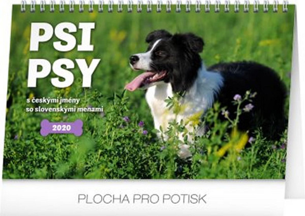 Kalendář stolní 2020 - Psi – Psy CZ/SK, 23,1 × 14,5 cm