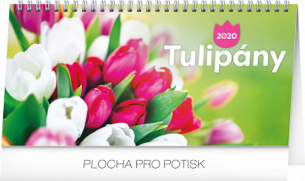 Kalendář stolní 2020 - Tulipány řádkový, 25 × 12,5 cm