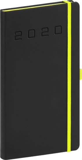 Diář 2020 - Nox - kapesní, černý-zelený 15 × 21 cm