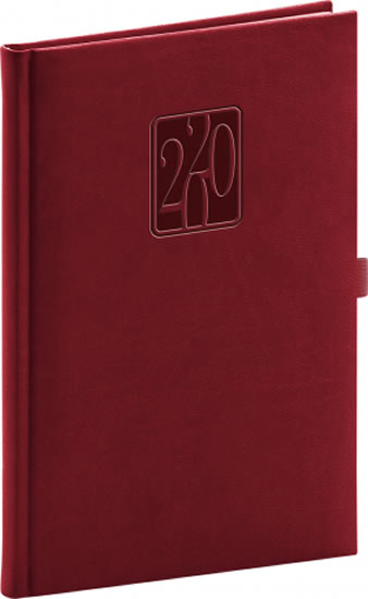 Diář 2020 - Vivella Classic  - týdenní, vínový, 15 × 21 cm