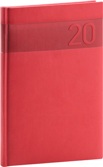 Diář 2020 - Aprint - týdenní, červený 15 × 21 cm