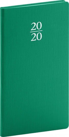 Diář 2020 - Capys - kapesní, zelený, 9 × 15,5 cm