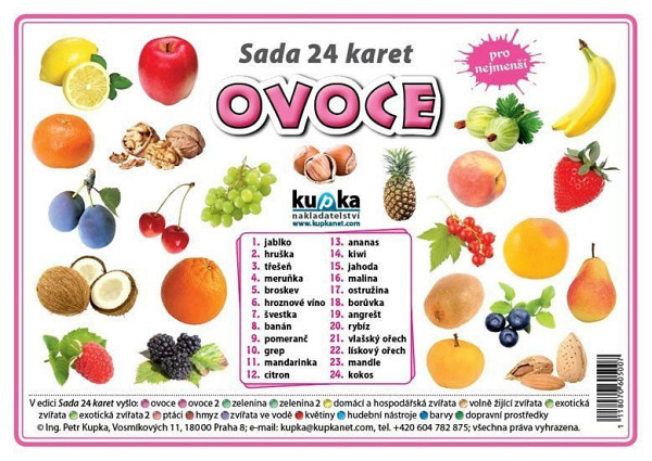 Sada 24 karet Ovoce