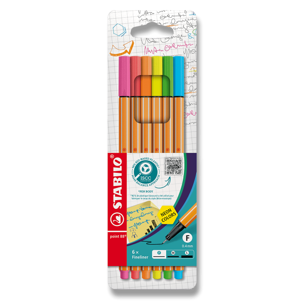 Popisovač STABILO point liner 88 sada 6 ks neon