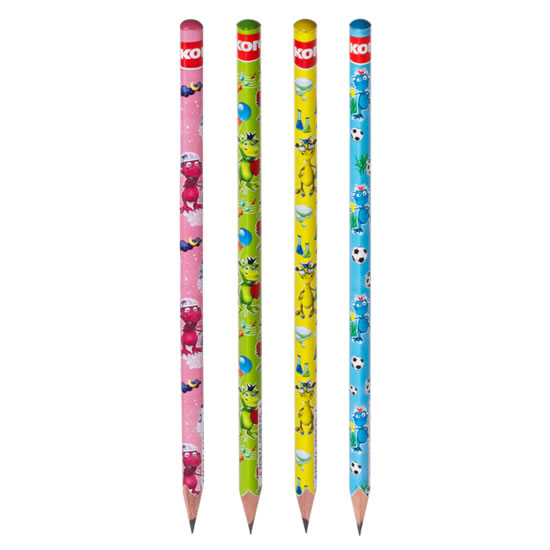 Kores Trojhranná tužka Dráček č. 2 = HB 4 ks