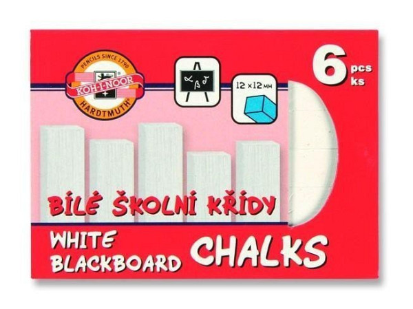 Koh-i-noor křídy školní bílé sada 6 ks