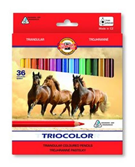 Koh-i-noor pastelky TRIOCOLOR trohranné 36 ks