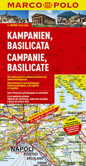 Itálie - Campania,Basilicata/mapa