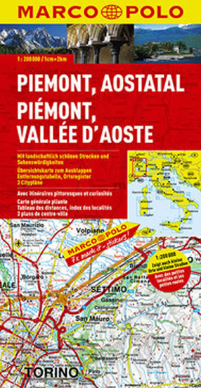 Itálie - Piemont,Aostata/mapa