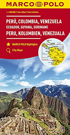 Peru, Kolumbie, Venezuela, Ecuador 1:4M