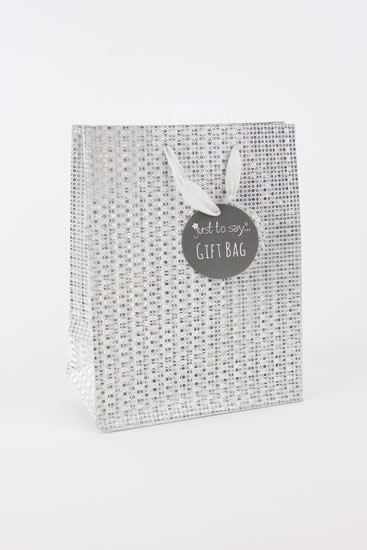 Taška medium Glitter stříbrná - Dárkové tašky