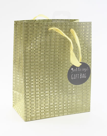 Taška medium Glitter zlatá - Dárkové tašky