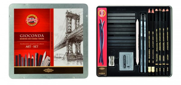 Koh-i-noor kreslířská umělecká souprava GIOCONDA 23 ks v plechové krabičce