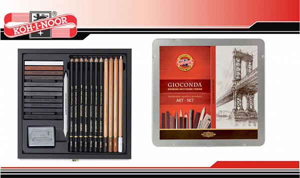 Koh-i-noor kreslířská umělecká souprava GIOCONDA 24 ks v plechové krabičce